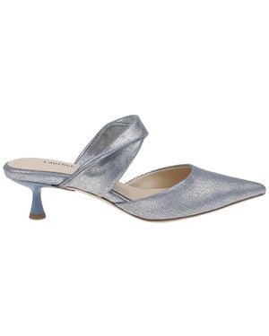 L'Agence Chloe Heeled Mule - White