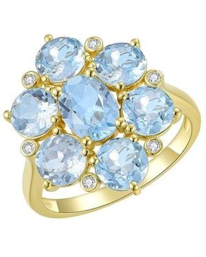 Nina Zhou Jewelry 14K 3.56 Ct. Tw. Diamond & Aquamarine Cocktail Ring - White