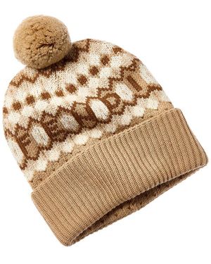 Fendi Dnu Pack Wool Beanie - Natural