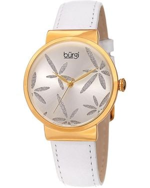 Burgi Burgi Leather Watch - White