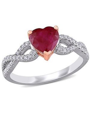 Diamond Select Cuts 14K Two-Tone 1.95 Ct. Tw. Diamond & Ruby Ring - Pink