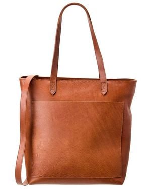 Madewell The Zip-Top Medium Transport Leather Tote - Brown