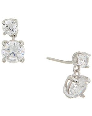 Sterling Forever Silver Cz Galatea Brilliant Cut Stud Earrings - Metallic