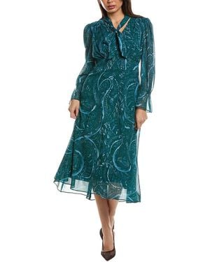 Tahari Printed Midi Dress - Green