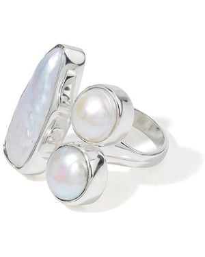 TIRAMISU Plated 15.50 Ct. Tw. Pearl Statement Ring - White