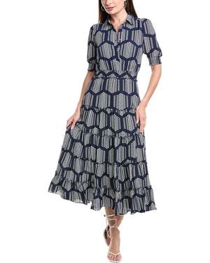 Tahari Tiered Maxi Dress - Blue