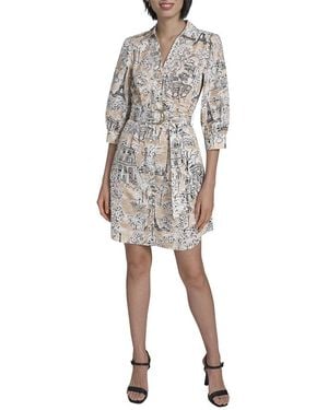 KARL LAGERFELD Printed Sateen Dress - White