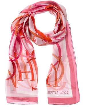 Jimmy Choo Silk Scarf - Pink