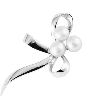 Splendid Plated 7-7.5mm Freshwater Pearl Brooch - White