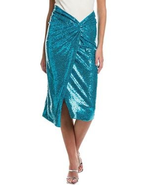 Michael Kors Sequin Twisted Midi Pareo Skirt - Blue