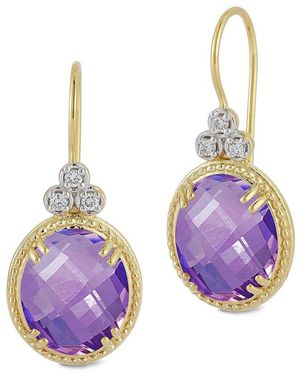 Reiss 14k 7.92 Ct. Tw. Diamond & Amethyst Drop Earrings - Purple