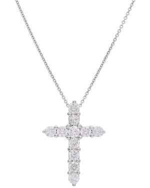 Diana M. Jewels Fine Jewellery 18k 1.60 Ct. Tw. Diamond Cross Necklace - Metallic