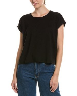 Eileen Fisher Crew Neck Cropped Top - Black