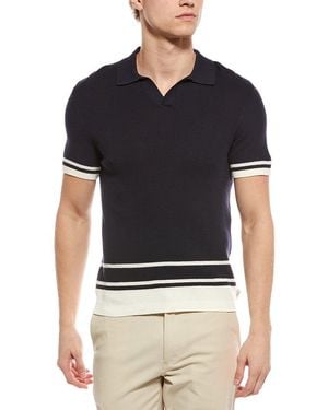Onia Textured Johnny Collar Polo Shirt - Black