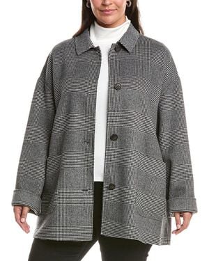Marina Rinaldi Plus Nadia Short Wool-Blend Coat - Gray
