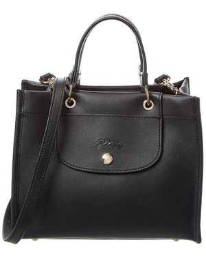 Longchamp Cabas Small Leather Handbag - Black
