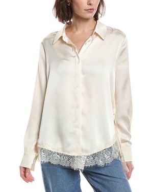 HL Affair Lace Hem Shirt - White