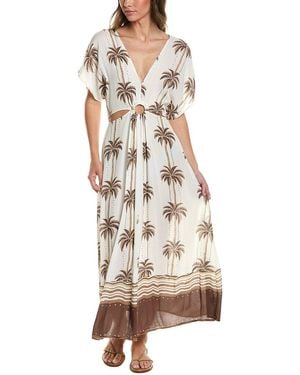 Surf Gypsy Printed O-Ring Maxi Dress - Natural