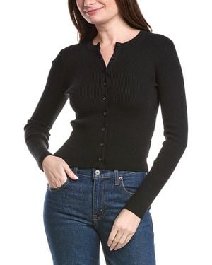 1.STATE Ribbed Wool-Blend Cardigan - Black