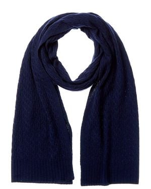 Forte Cashmere Textured Cashmere Scarf - Blue