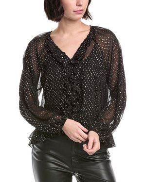 Vince Camuto Ruffle Print Blouse - Black
