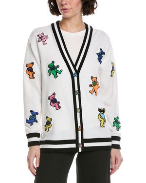 Alice + Olivia Bradford Bear Wool-Blend Cardigan - Black