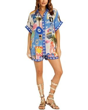 CAMILA BLANCO 2Pc Shirt & Short Set - Blue