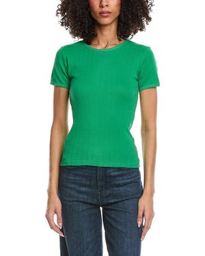 Leset Pointelle Slim Fit T-Shirt - Green