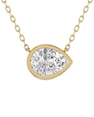 Lab Grown Diamonds 14k 0.75 Ct. Tw. Lab Grown Diamond Necklace - Metallic
