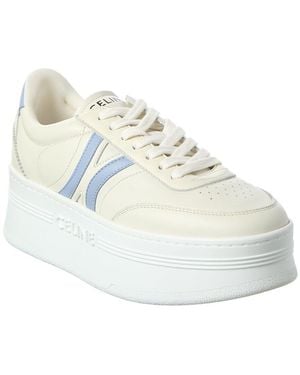 Celine Block Leather Platform Sneaker - White