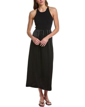 525 America Deanna Mixed Media Jumper Midi Dress - Black