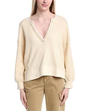 LaBiz Waffle Knit Dolman Pullover - Natural