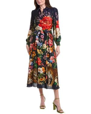 Tahari The Melina Silk-Blend Dress - Blue