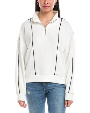 Vintage Havana Piping 1/4-Zip Pullover - White