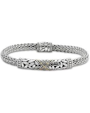 Samuel B. 18k Over Silver Leaf Design Bracelet - White