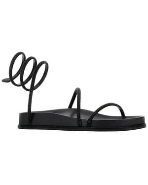 Rene Caovilla Cleo Textile Sandal - Black