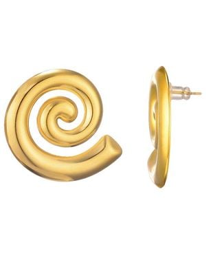 Adornia 18K Plated Swirl Statement Stud Earrings - Metallic