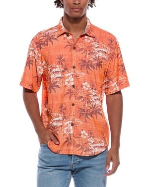 Tommy Bahama Sport Coconut Palmetta Islandzone Camp Shirt - Orange