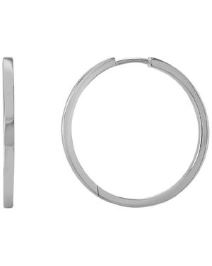 Italian Silver Hoops - White