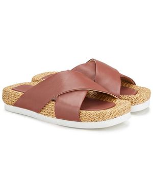Agl Attilio Giusti Leombruni Leather Slide - Brown