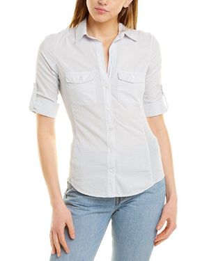 James Perse Contrast Panel Blouse - White