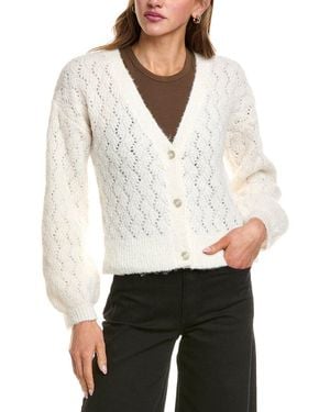 525 America Celeste Boucle V-Neck Cardigan - White