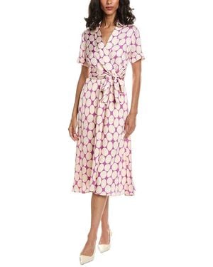 Tahari Printed Midi Dress - Red