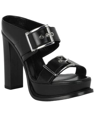 McQueen Boxcar Leather Sandal - Black