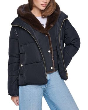 Halston Hooded Puffer Coat - Blue