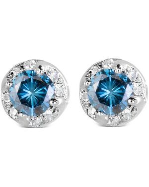 Haus of Brilliance 14K 1.00 Ct. Tw. Diamond Stud Earrings - Blue