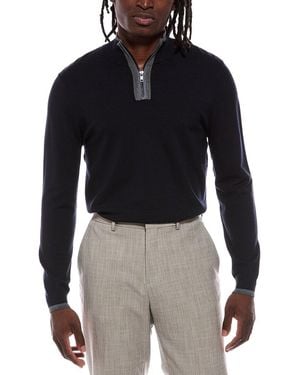 Autumn Cashmere 1/4-Zip Mock Neck Jumper - Blue