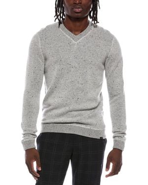 Autumn Cashmere Reversible Coverstitch 100% Cashmere V-Neck Jumper - Grey