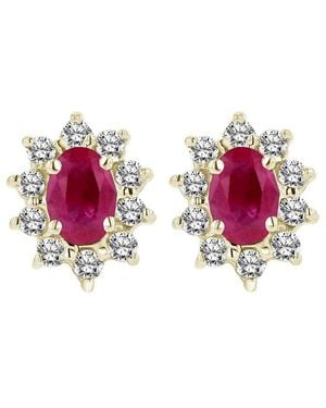 LEVARON 14K 0.70 Ct. Tw. Diamond & Ruby Earrings - Pink