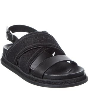 Jimmy Choo Joa Canvas & Leather Sandal - Black